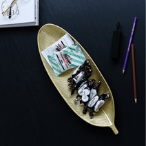 황금 원목 악세사리 트레이(나뭇잎)악세사리진열 화장대정리 화장품정리 책상정리 거실장, 본상품