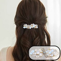 아반티 펄 플라워 콜라보 자동핀 2개세트