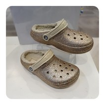 털크록스 * 골드 글리터 라인드 클로그 * 2058422-93ss