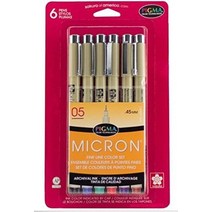 MICRON 6 펜 파인 라인 색상 세트