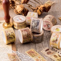 빈티지 뜯어쓰는 금박 우표 다꾸 마스킹테이프 마테 8종, 8.타바코 (MT-750)