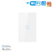 Tuya WiFi 스마트 스위치 EU/US 1/2/3/4 Gang Wall 조명 Alexa Google 홈과 호환되는 터치/음성/APP 원격, 09 US 1-Gang White