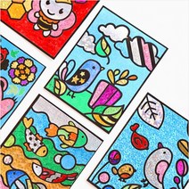 ABC문구 [민화}포일 아트 세트 만들기 꾸미기 팝아트 동물 캐릭터 크리스마스, 3. 동물캐릭터 포일아트 (바닷속물고기), 1개
