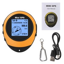 차량 주변 장치 편의시설 버클로 소형 GPS 항법 위성 GPS Positioner 하이킹을 하이킹하는 옥외 스포츠 여행을 위한 나침반, 주황색
