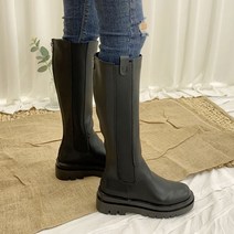굽5.5cm 뒷지퍼밴딩 첼시롱부츠