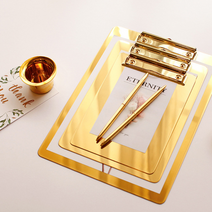 살림하는집 골드 메탈 클립보드 메뉴판 카페 커피 미용실 네일 빌지 매뉴판 A4 A5 B5, 메탈 골드 육각 다용도 연필꽂이