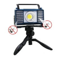 LED COB 충전식 멀티 캠핑 야외 랜턴 작업등 투광기 모기퇴치기 겸용 [스탠드 삼각거치대 포함], 1세트