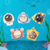 ms민화샵 마라카스 악기만들기 5개세트 해양생물, 바닷속친구