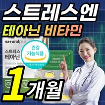 스트레스 스트래스 L 엘 테아닌 태아닌 태안인 태아닌 발레리안 캐모마일 시계 꽃 홍경청 추출물 추출분말 타우린 감태 분말, 1개, 1개월