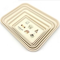 쉐프 디저트 카페 사각 트레이 플라스틱 쟁반 세트, 왕대