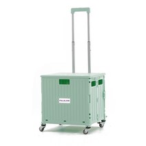 [풀블랭크] 4륜 대용량 접이식 캠핑 핸드카트 65L + 덮개 대형, 민트