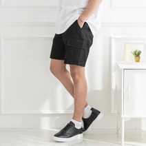 키작은남자 어퍼 카고 밴딩 반바지