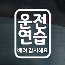더굿데이 도로연수 주행연습 운전연습 차량 스티커 15종, 05-3 일반화이트_도로 주행스티커