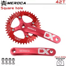 자전거체인휠 크랭크암 meroca 104bcd mtb 셋 알루미늄 합금 바닥 170mm, 레드 42t, 레드 42t