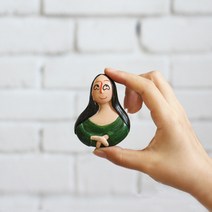 [짱카몰] 코믹 명화 냉장고자석 마그넷 홈데코 장식소품 엽기, C. 모나리자 (다빈치)