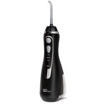 Waterpik 무선 고급 워터 플로셔 치아 ADA 허용 충전식 휴대용 방수 흰색 WP-560, Black, 검은색