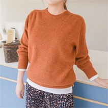 클로젯나인 마임 울80 홀가먼트 니트 orange