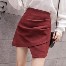 언발스커트 여성 겨울 가을 스타일리쉬 날씬해 보이고 허리 힙랩 주름 자 미니 638187001