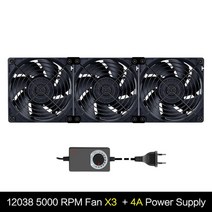 12038 2개의 볼 베어링 5000rpm 120mm 고속 팬 키트 100v 110v 220v btc 마이닝 캐비닛 서버 케이스 12cm 냉각 시스템, 3 팬 키트