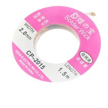 논용접봉 스텐용접봉 알곤 무연납 5pcs 1.5M 5FT 2.0mm 디 솔더링 와이어 브레이드 서커 CP2015 리무버 윅 솔더 펌프 케이블 플럭스 제거, 한개옵션0