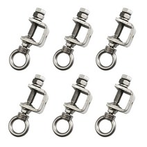 링이 있는 스테인리스 C 클램프 6개 걸이용 파이프 후크 빔 금속 소형 22.7kg(50파운드)의 정적 중력을 견딜 수 있음(미니)