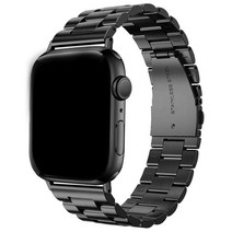 모할랩 애플워치 3/4/5/6/7/8/SE 호환 리미티드 메탈 스트랩 + 보호필름 1p 세트, 42mm, 02블랙