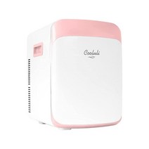 Cooluli 10L 미니 냉장고 - 자동차 사무실 책상 및 대학 기숙사 방 음식 음료 스킨케어 미용 메이크업 화장품을 위한 12V 휴대용 쿨러 워머 AC/DC 소형 냉장, Pink, 10 Liter