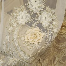 자수 원사 커튼 거실 침실 식당 유럽 럭셔리 얇은 명주 그물 모조 새틴 로얄 홈 더블 레이어 로맨틱