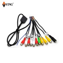 iying 자동차 라인 다기능 출력 케이블 rca 출력 와이어 aux-in 어댑터 자동차 헤드 유닛 cd 플레이어 용 3.5mm 여성 av 마이크 라인, rca 하네스