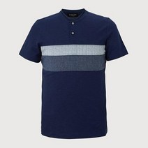 고급 면혼방 헨리넥 반팔 티셔츠 MIPASXM3491BC