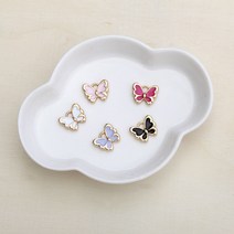 메탈 작은나비 팬던트 참장식, 블랙