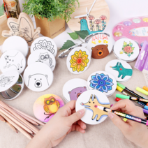 레디코 패브릭 손거울 만들기 키트 민화 단청 모란 diy 세트 전통 무늬 공예 재료 접이식 휴대용 미니 원형 거울, 부엉이(사은품증정)