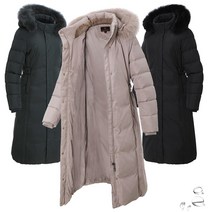 [샤인힐즈] 겨울 고급 여성 천연 폭스 오리털 9부 롱패딩점퍼 KAD3503