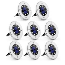태양광 8LED 마당 정원 계단 바닥등 단독주택 주광색 주백색 매입등, 태양광 8LED 바닥등(하얀색)