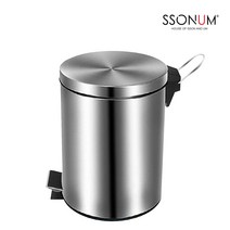 SSONUM 스텐레스 페달휴지통 8L, 혼합색상, 1개