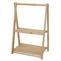 에코DIY 원목 폴 2단 선반, 내츄럴