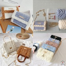 초보자용 코바늘 가방 뜨기 패키지 diy 세트, 패브릭백, 솜사탕