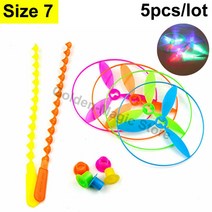 캠핑장놀이 야외 로켓 플래시 밤 새총 탄성 헬리콥터 회전 장난감, 사이즈7
