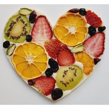 발렌타인데이 화이트과일 하트 바크초콜릿 선물세트 쇼핑백포함, 80g, 1개