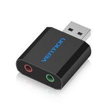 Vention-USB 사운드 카드 USB 오디오 인터페이스 외장형 3.5mm 마이크 어댑터 노트북 및 PS4 용 헤드셋, 02 Black, [01] Black