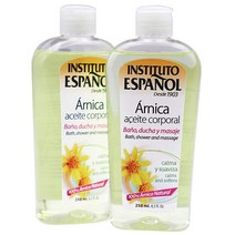 Instituto Español 아르니카 바디 오일 목욕 샤워 및 마사지 진정 및 부드러움 100% 천연 아르니카 각 245ml 8.5온스 2팩 병 2개