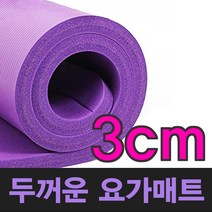 3cm 월드온 두꺼운 요가매트 스트레칭 소음방지 필라테스 다이어트 홈트, 퍼플