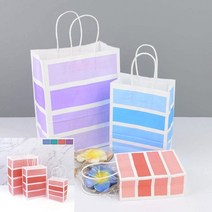 사각 라인 종이 쇼핑백 고급쇼핑백 선물가방 며느리생일선물, 중 - 레드