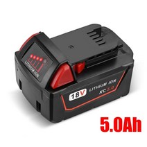 밀워키 보쉬 배터리 m18 교체 리튬 이온 18v 6000mah 전동 공구 z50a, 1개 5.0아