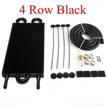 알루미늄 범용 오일 쿨러 키트 라디에이터 자동차 자동 변속기 수동 컨버터, 4 Row Black