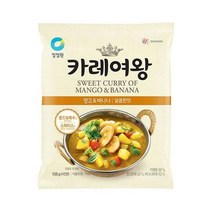 청정원 간편식 청정원 카레여왕 망고&바나나 108g 분말(4인분) 집밥 도시락 식자재 캠핑 별미, 1개