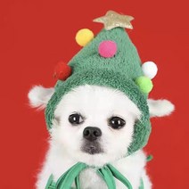 코코스튜디오 강아지옷 고양이 크리스마스 방한 모자, 그린트리