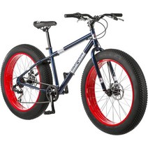 Mongoose 몽구스 백운석 남성용 및 여성용 팻 타이어 산악 자전거 26인치 휠 4인치, Navy Blue_17-Inch/Medium