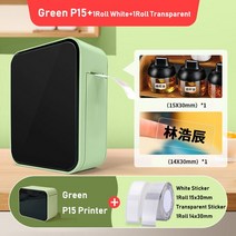 라벨프린터 스티커 인쇄 택배송장 출력기 Impressora-Termica 라벨 메이커 Peripage Papel 포토 프린터, 24 Green P15 with 2Roll