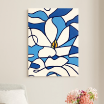 유화 수작업 - 금전운이 좋아지는 목련 - 추상화 풍수 그림 거실 주방 현관 인테리어 액자 센스있는 집들이 행운 선물 유화 아트버프